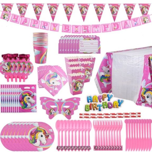Makday | Party Supplies | Unicorn Birthday Party Supplies Set | Poshmark